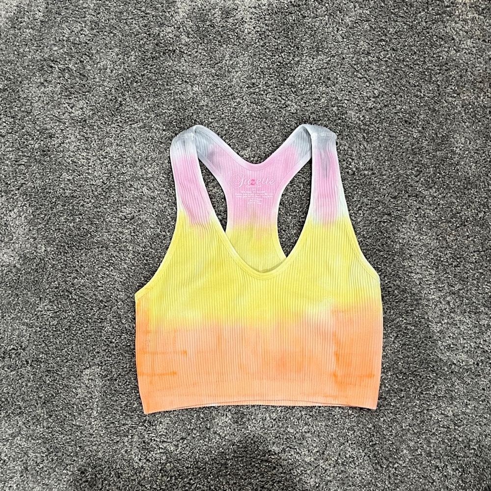 Crop suzette tie dye top